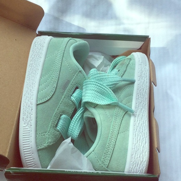 mint green puma shoes